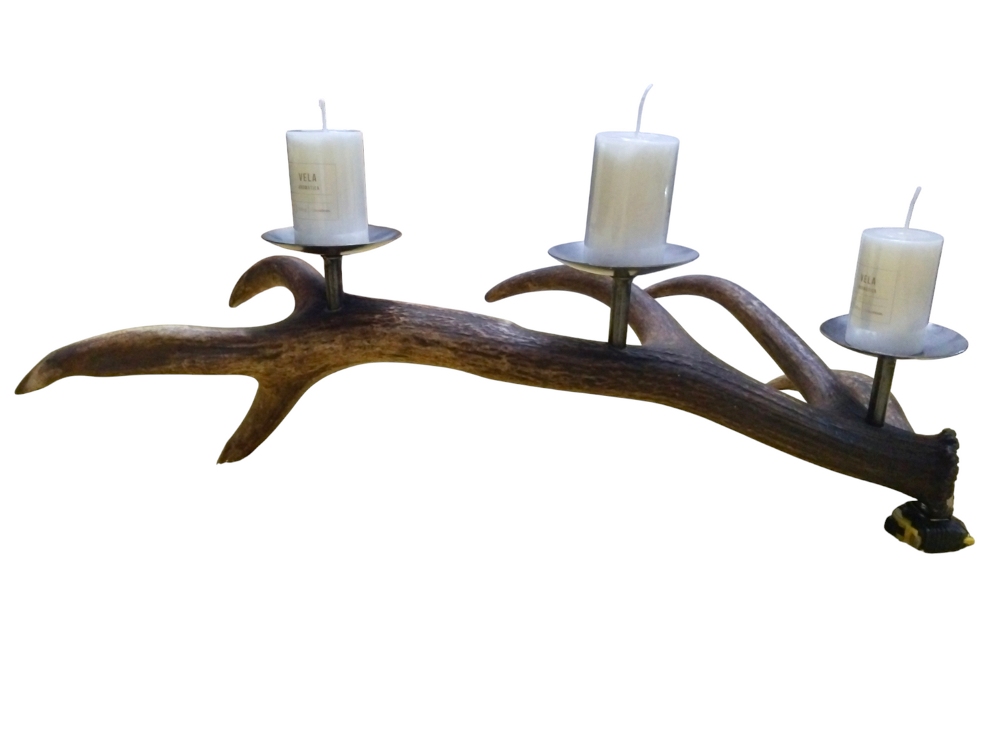 Candelabro Asta de Ciervo Rojo 66 cm.