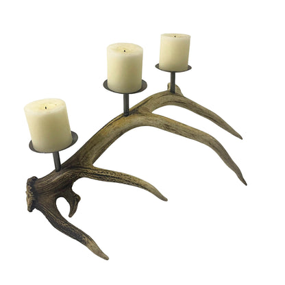 Candelabro Asta de Ciervo Rojo 67cm..