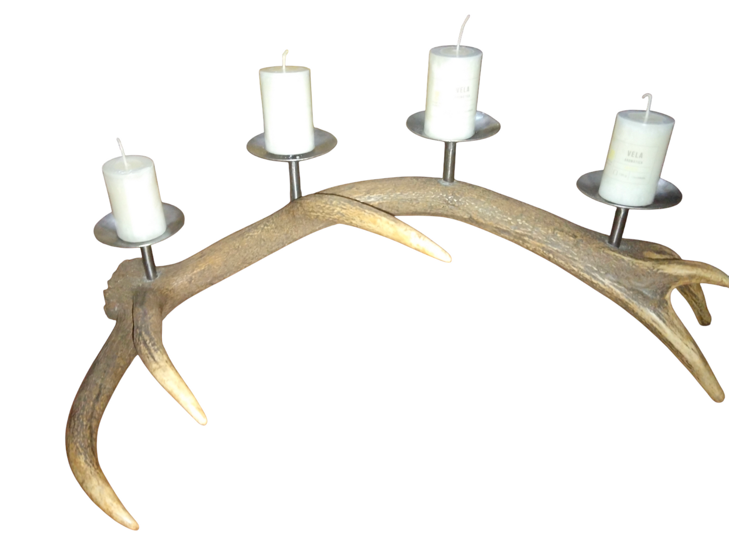 Candelabro Asta de Ciervo Rojo 69 cm.