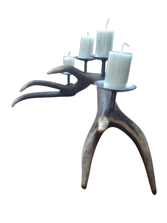 Candelabro Asta de Ciervo Rojo 69 cm.
