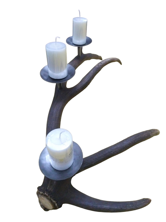 Candelabro Asta de Ciervo Rojo 68 cm.