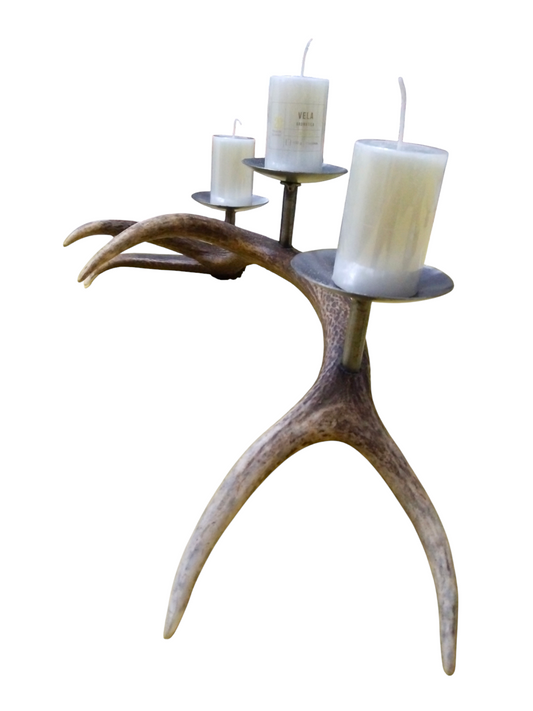 Candelabro Asta de Ciervo Rojo 58 cm.